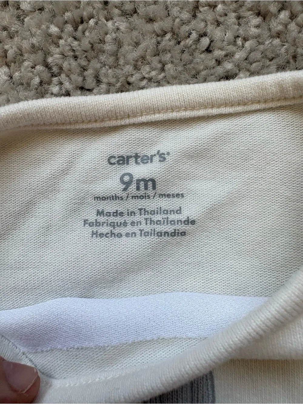 Carter's Cream Bunny Top with Black Ribbed Leggings